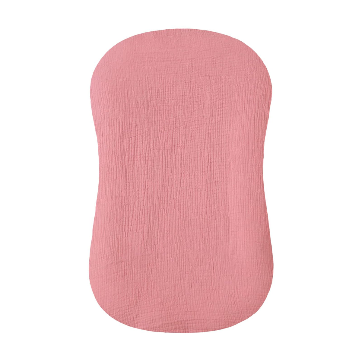 Hooyax muslin baby lounger cover flesh pink close-up shows breathable fabric for newborn comfort