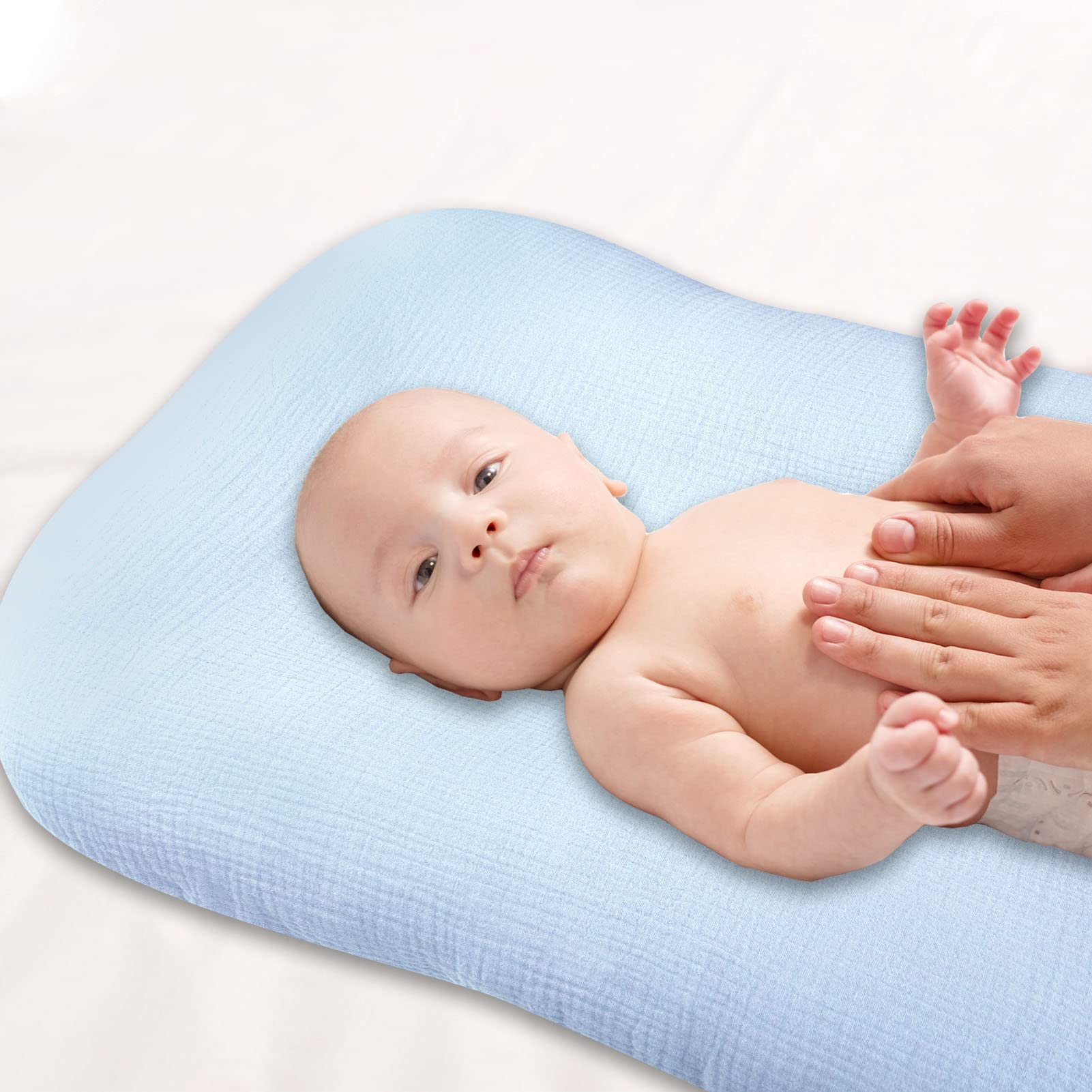 Hooyax muslin baby lounger cover gift-ready packaging for registry use.