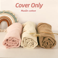 Hooyax Muslin Lounger Cover stitching detail highlights reinforced seams for lasting use.