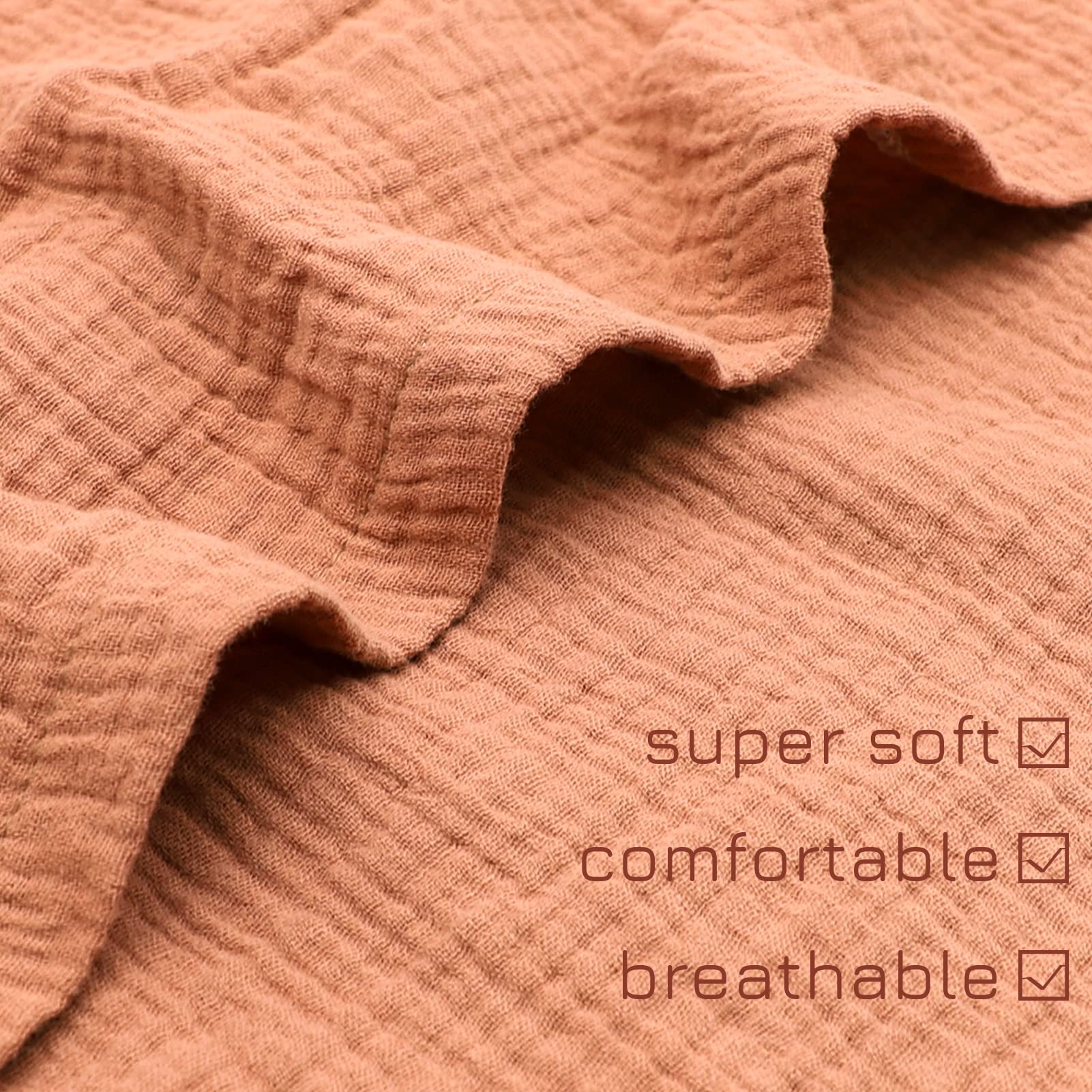 Hooyax Muslin Baby Lounger Cover features reinforced stitching to prevent fraying after washes.