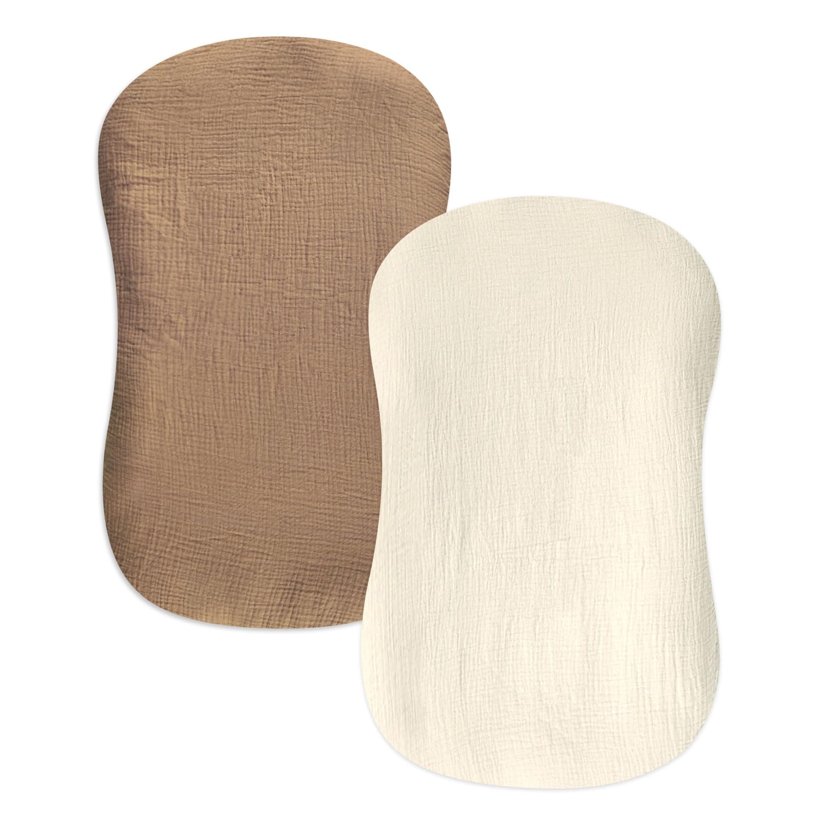 Hooyax Muslin Baby Lounger Cover close-up shows breathable cotton texture for baby comfort.