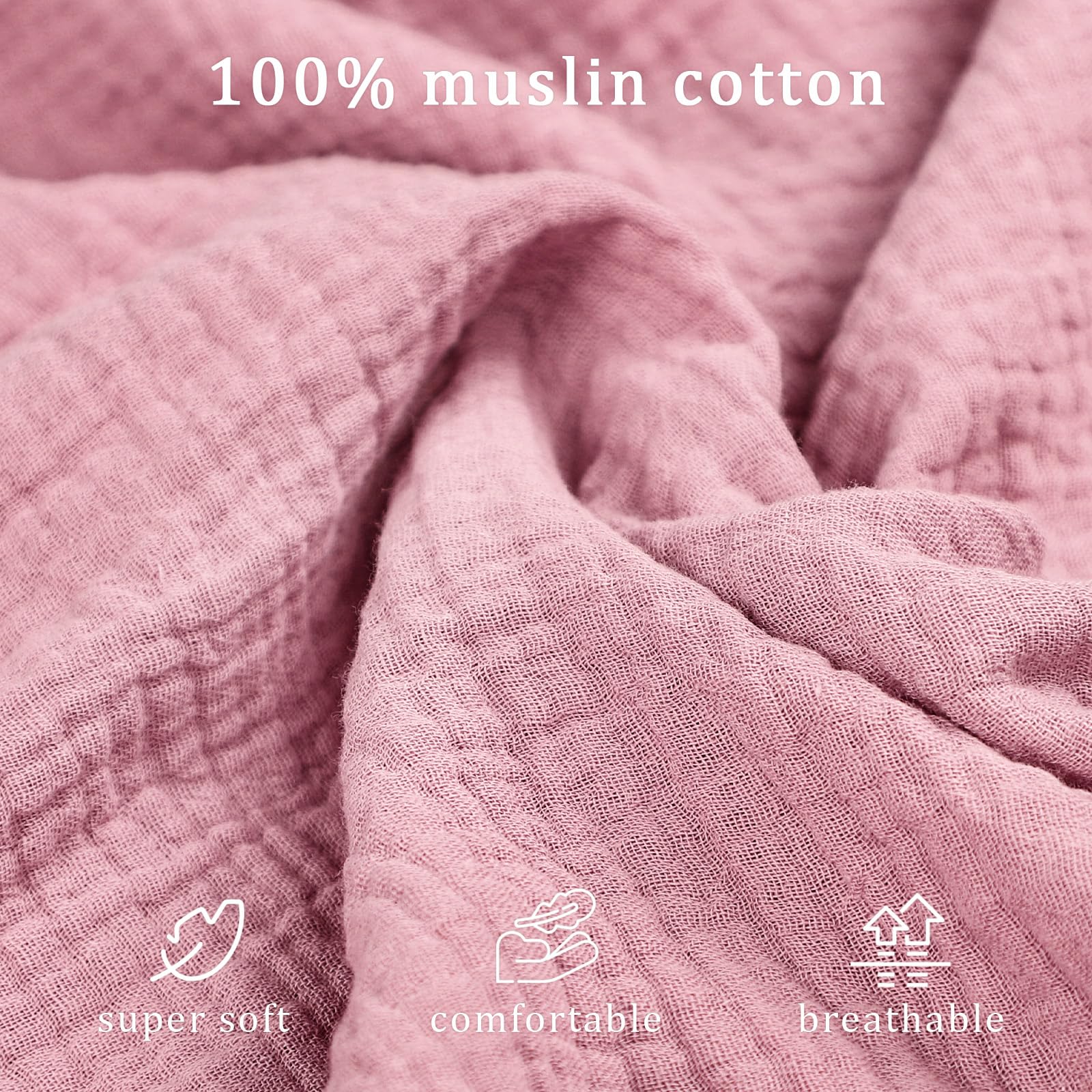 Hooyax muslin baby lounger cover soft-touch closeup for delicate skin