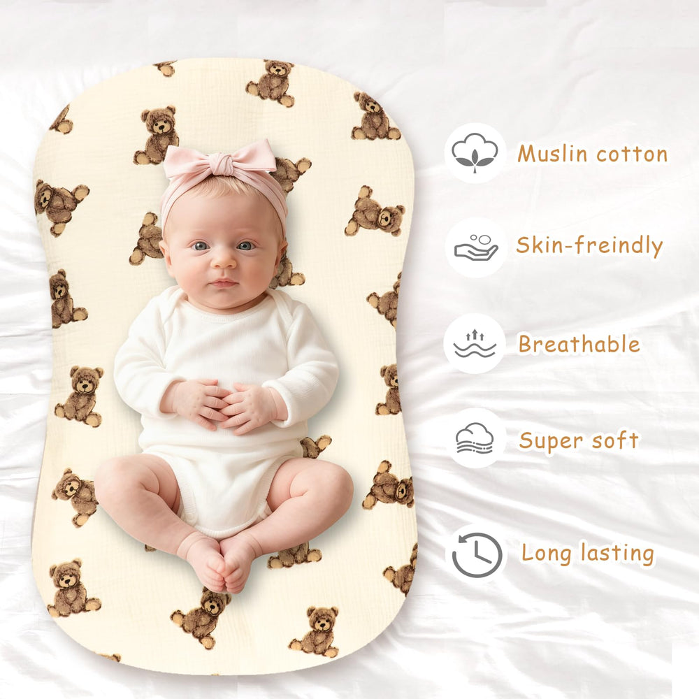 Hooyax muslin baby lounger cover wash-dry yet gentle fabric ideal for busy parents.