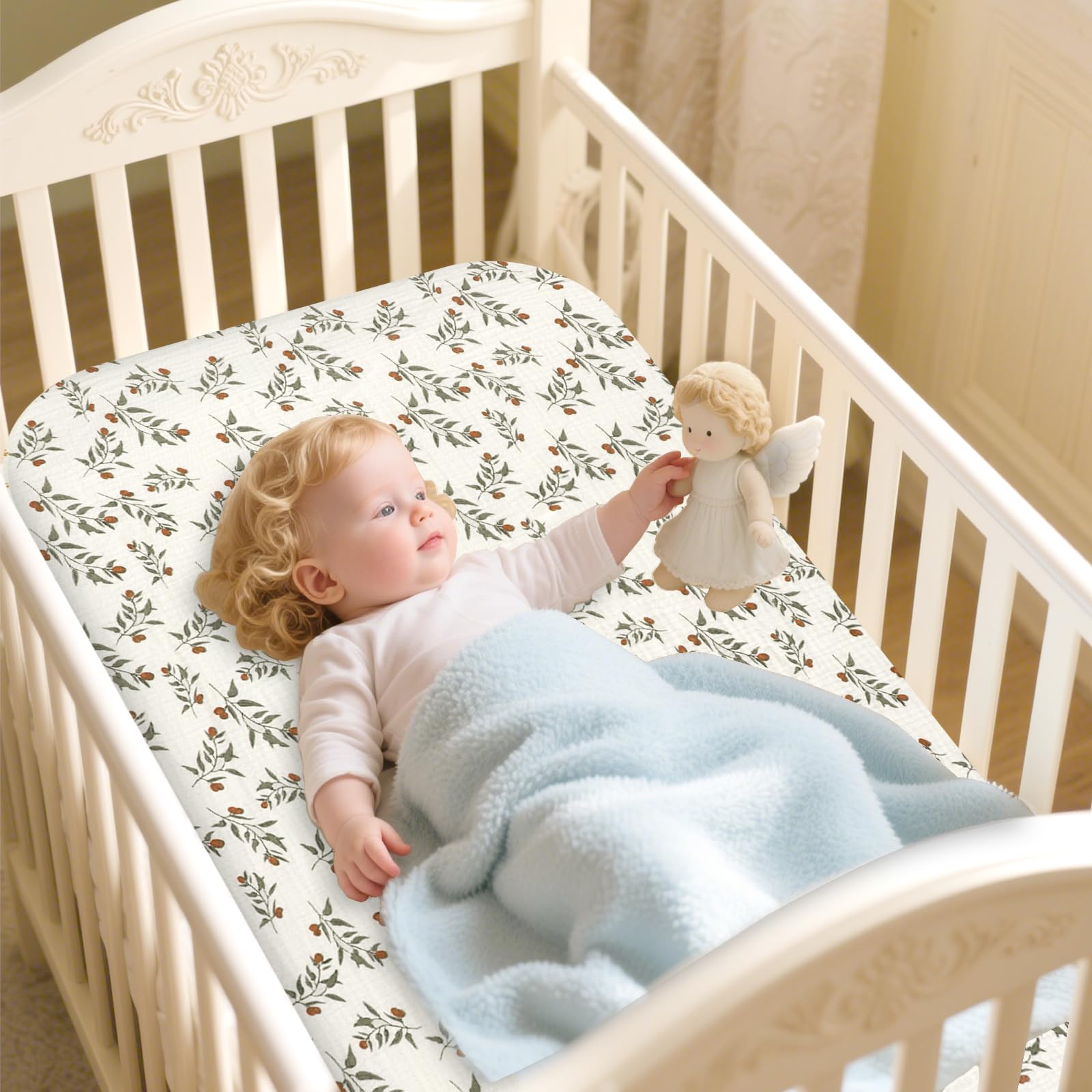Hooyax muslin bassinet sheets breathable skin-friendly fabric supports sensitive skin.