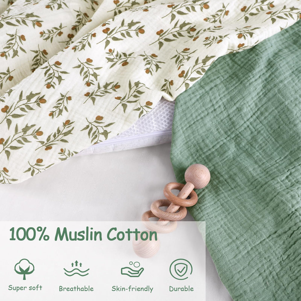 Hooyax muslin bassinet sheets close-up texture shows soft, breathable fabric.