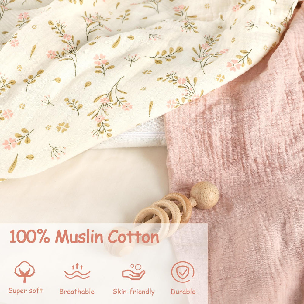 Hooyax Muslin Bassinet Sheets with elastic edge for quick changes