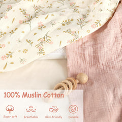 Hooyax Muslin Bassinet Sheets with elastic edge for quick changes