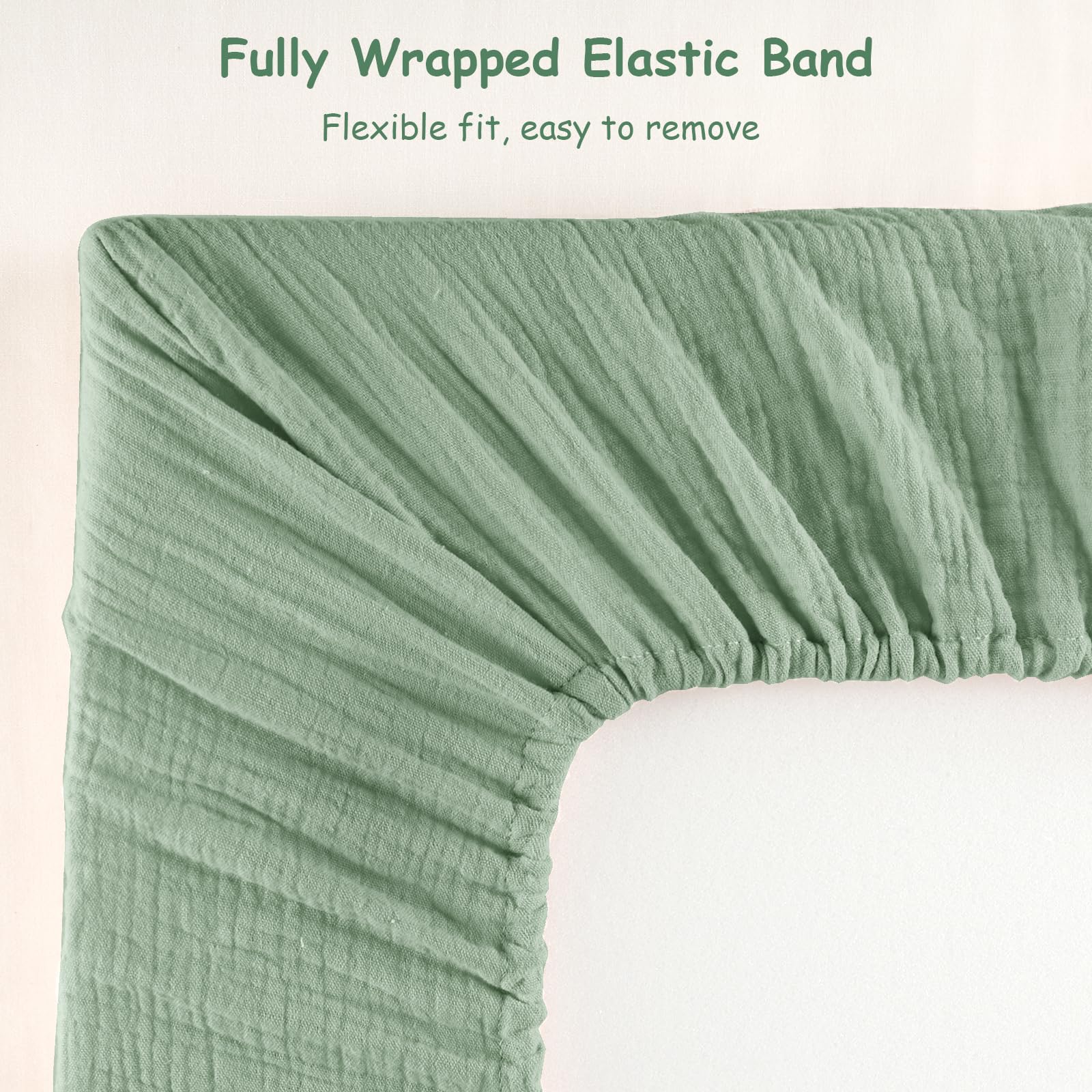 Hooyax muslin bassinet sheets elastic corners ensure a snug fit.