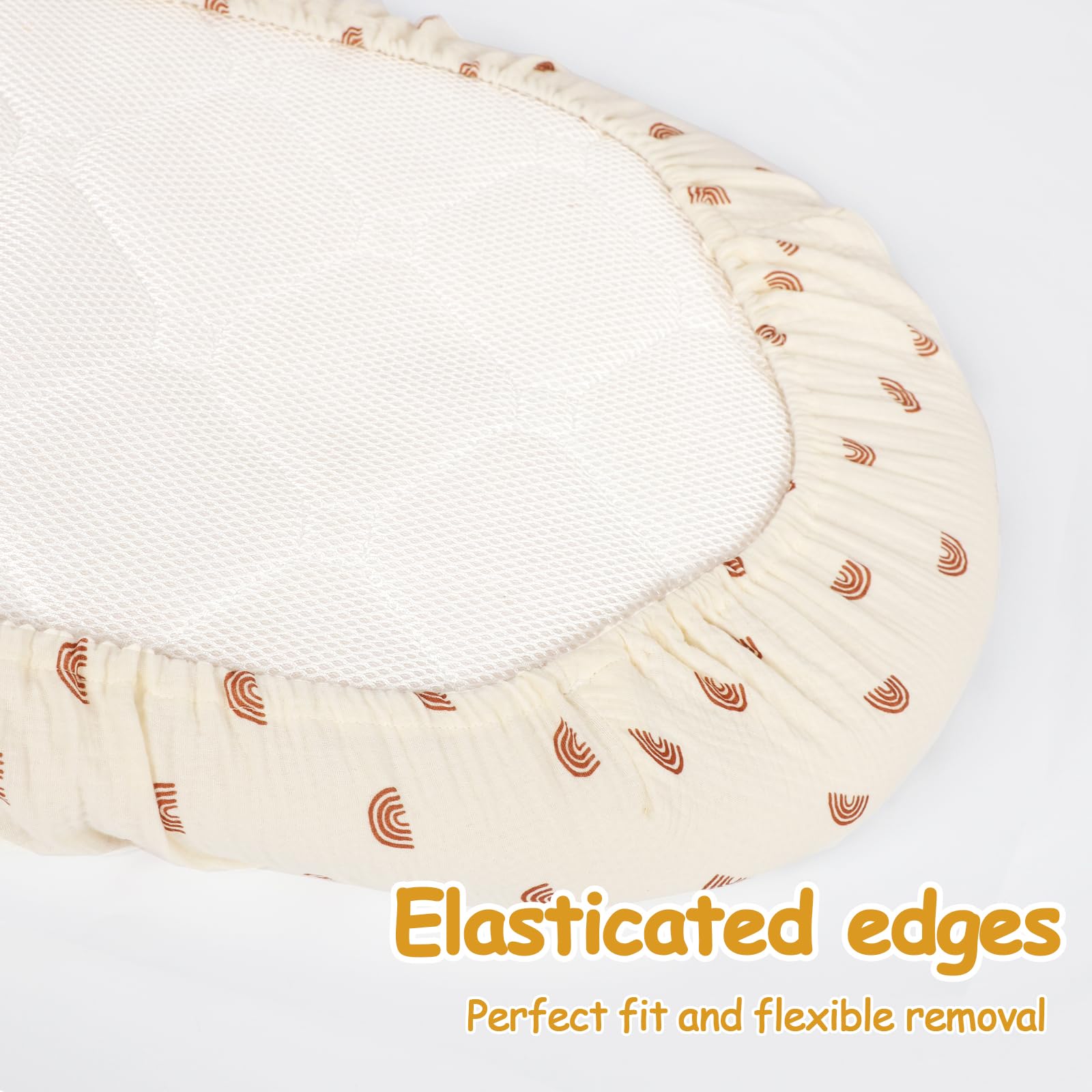 Hooyax muslin bassinet sheets hourglass fit suitable for hourglass mattress option