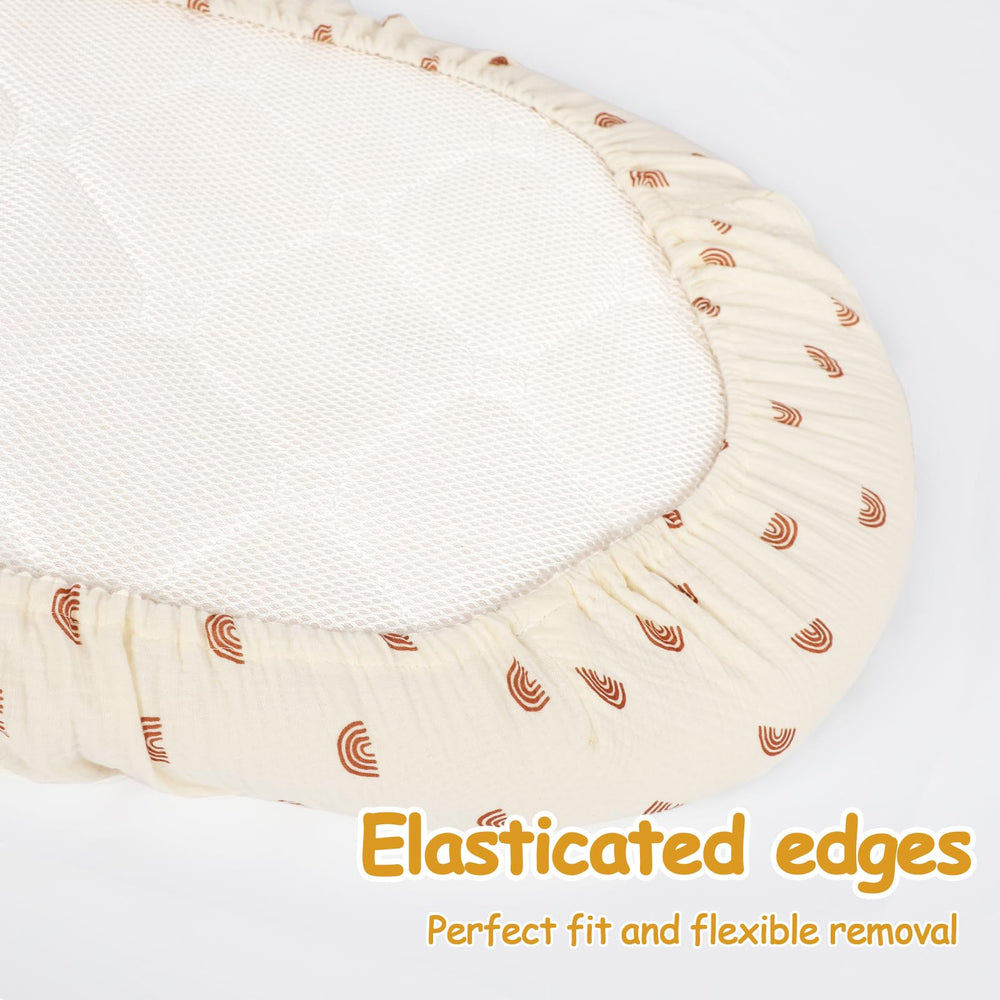 Hooyax muslin bassinet sheets hourglass fit suitable for hourglass mattress option