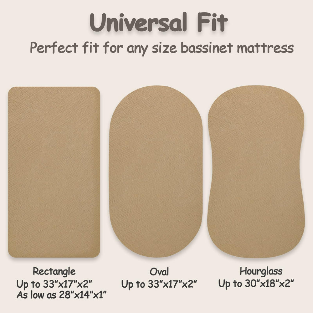 Hooyax muslin bassinet sheets oval fit fits oval bassinet compatibility