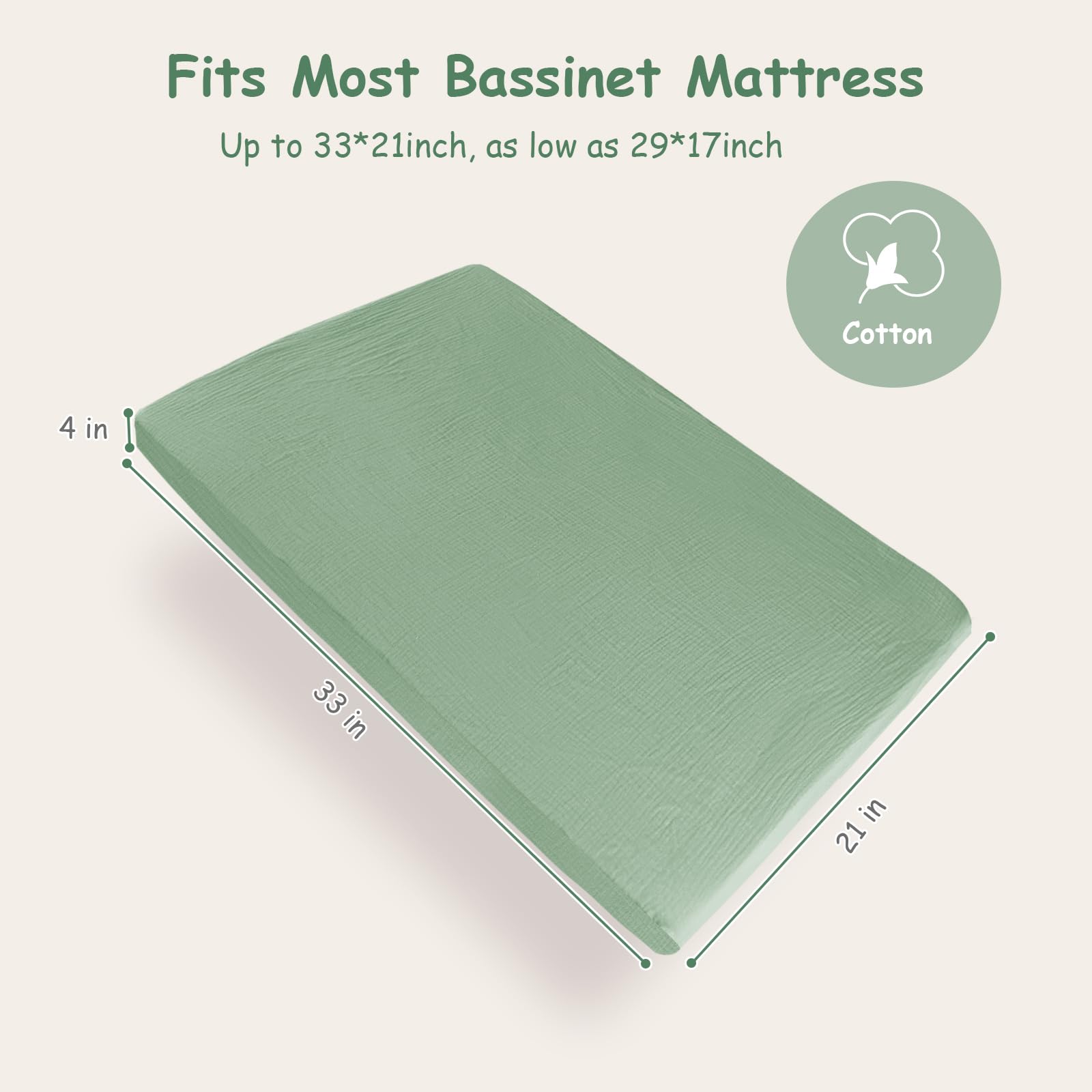 Hooyax muslin bassinet sheets perfectly fit bedside sleepers for secure sleep.