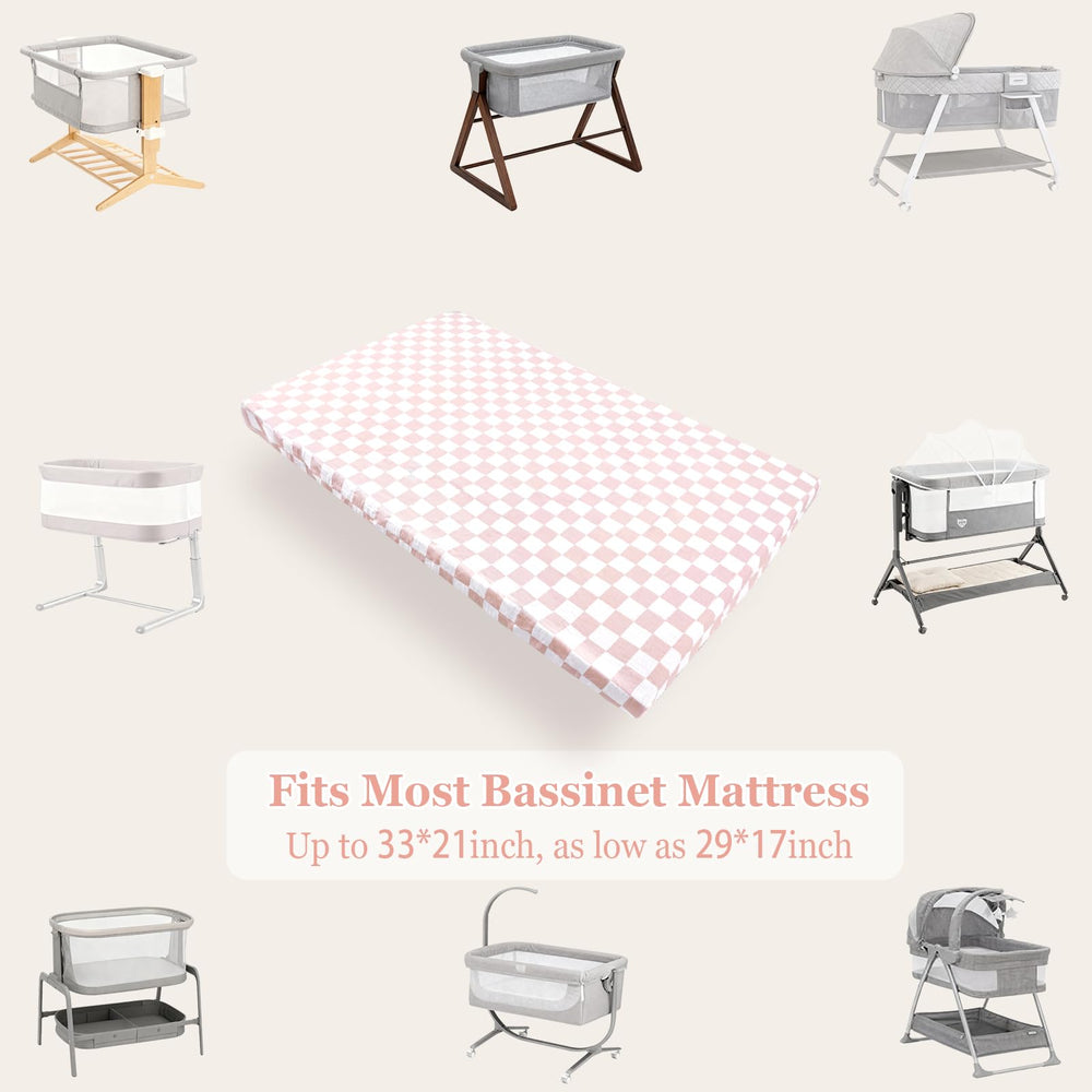 Hooyax bassinet sheet with elastic edges provides secure fit.