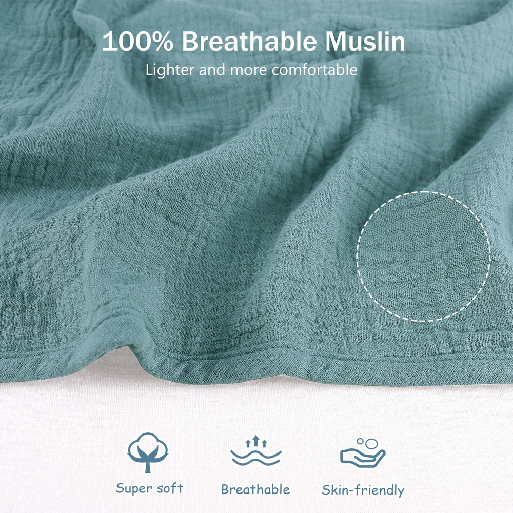 Hooyax muslin fabric closeup showcases breathable soft material