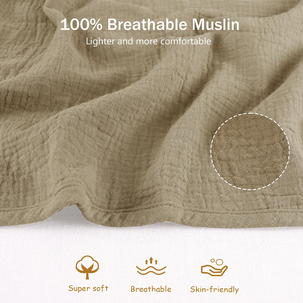 Hooyax muslin fabric close-up showing soft breathable texture ideal for baby