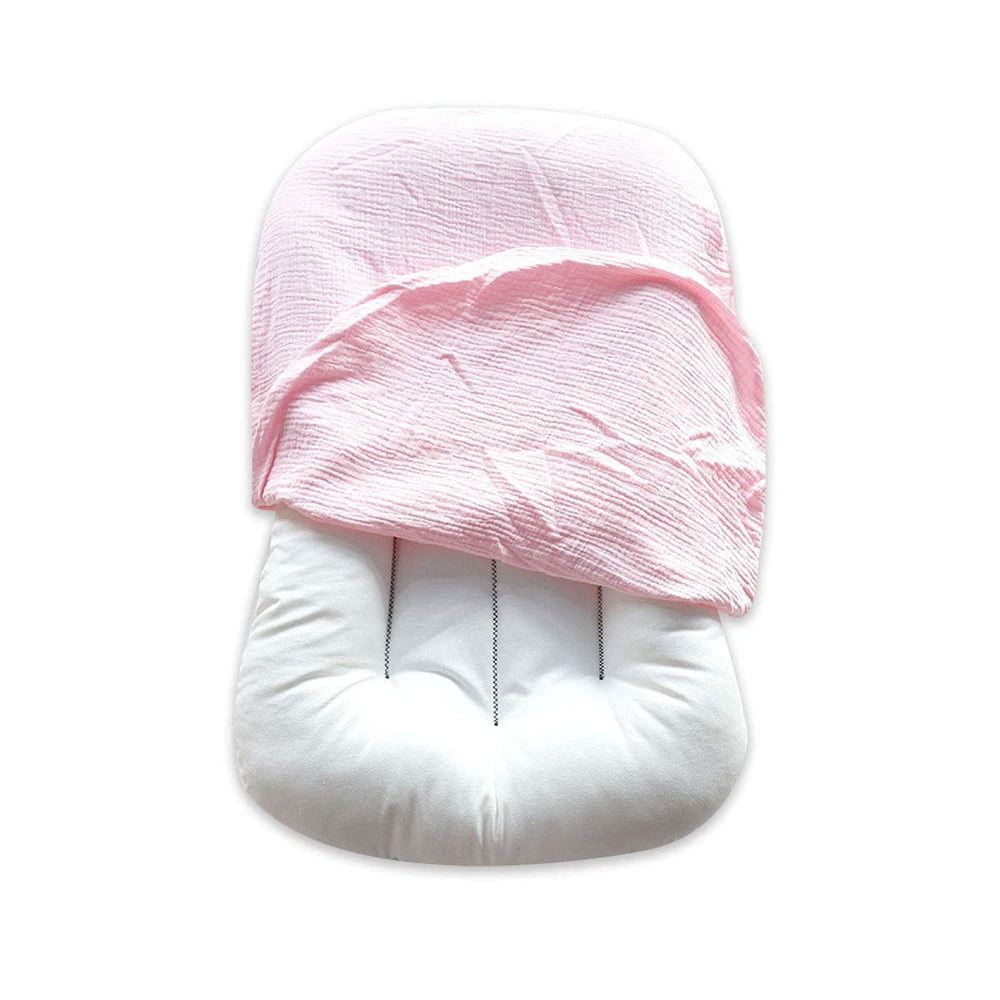 Hooyax muslin lounger cover soft fabric creates cozy nap space.