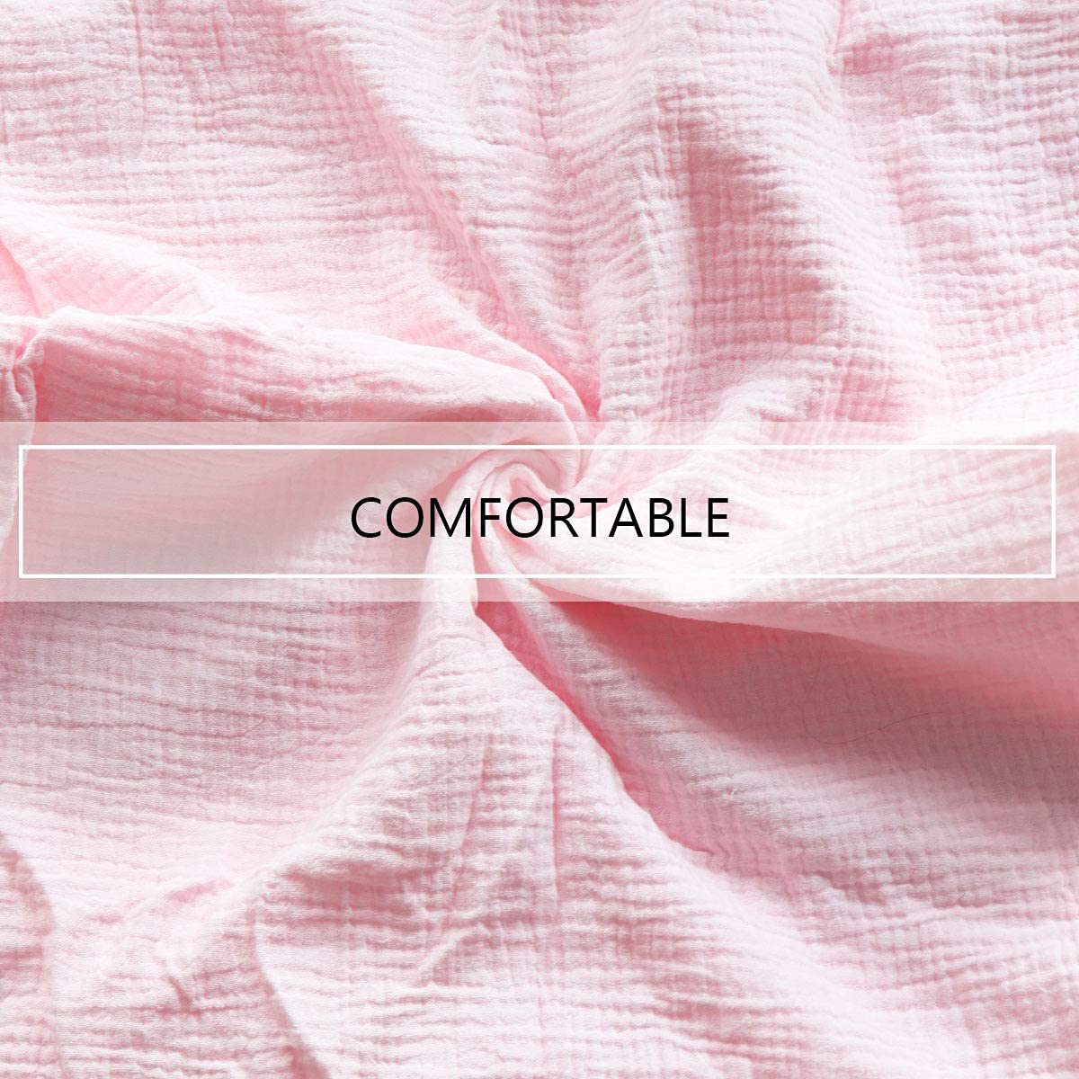 Hooyax muslin lounger cover close-up shows durable stitching.