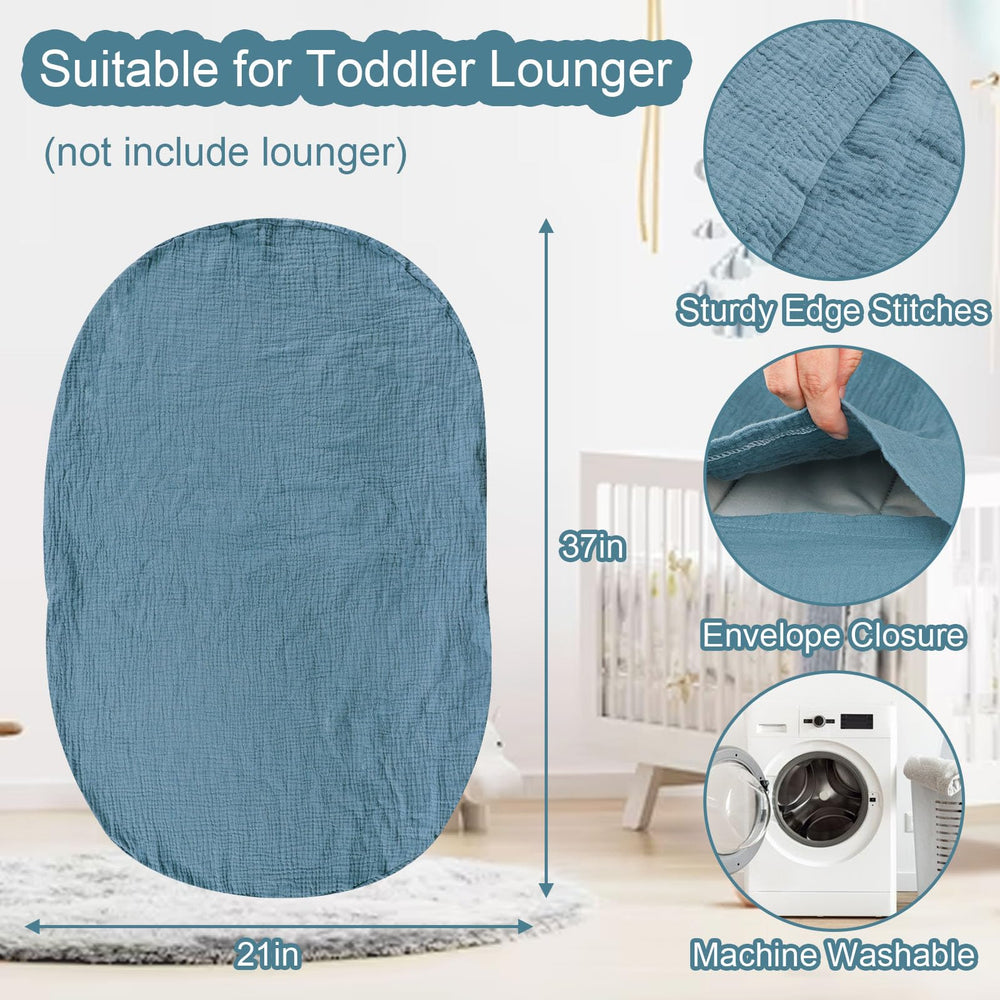 Hooyax Muslin Lounger Cover easy care; machine washable for busy families.
