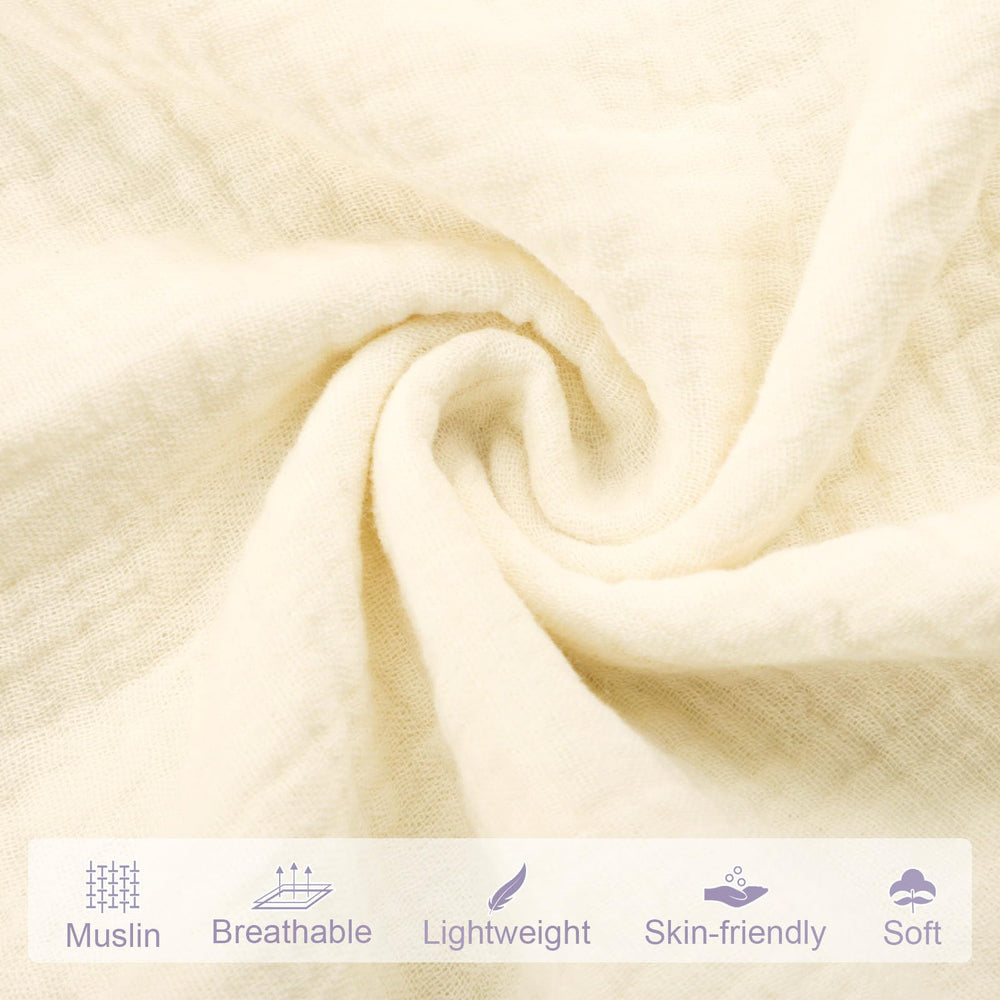 Envelope closure on Hooyax muslin lounger cover protects skin and hair