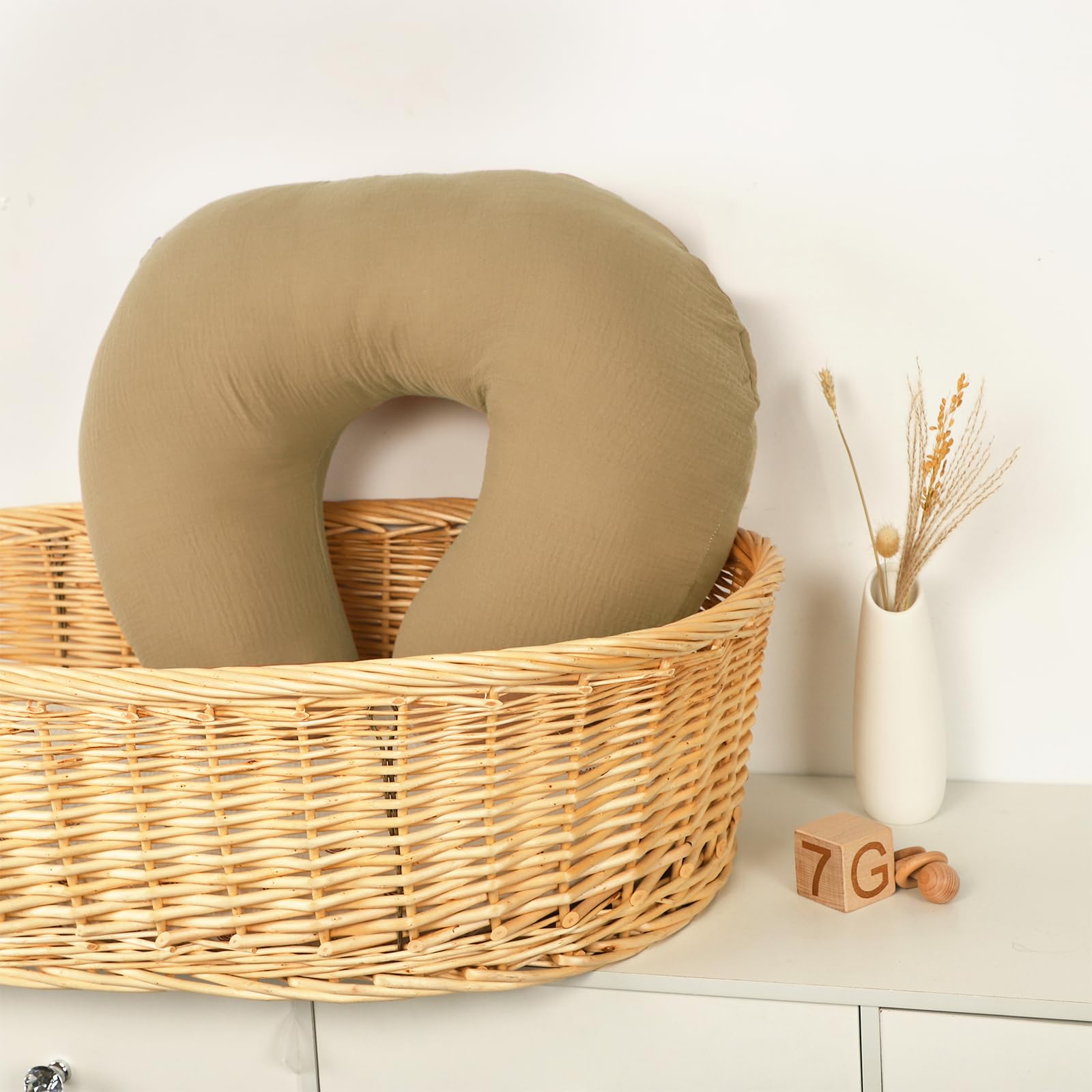 Hooyax muslin nursing pillow cover ideal gift for baby registry.