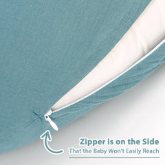 Hooyax blue muslin cover is easy to wash and keeps pillow clean between uses