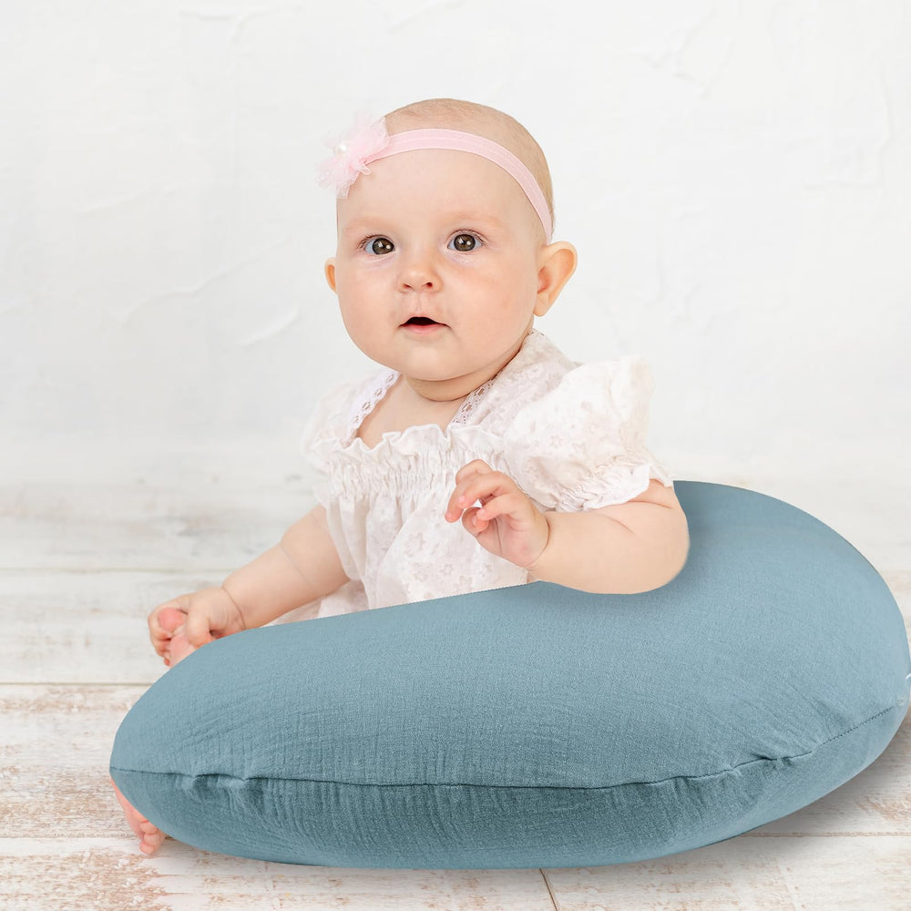 Hooyax Muslin Nursing Pillow Cover blue ginger durability focus for daily washing