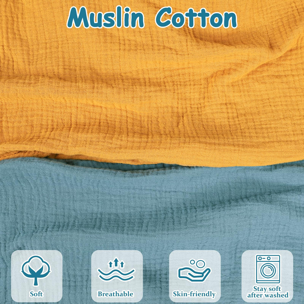 Hooyax Muslin Nursing Pillow Cover blue ginger pack 2-pack for quick, clean changes