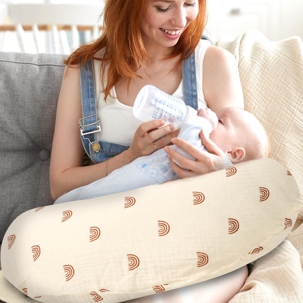 Hooyax muslin nursing pillow cover packaging ready as a thoughtful baby shower gift