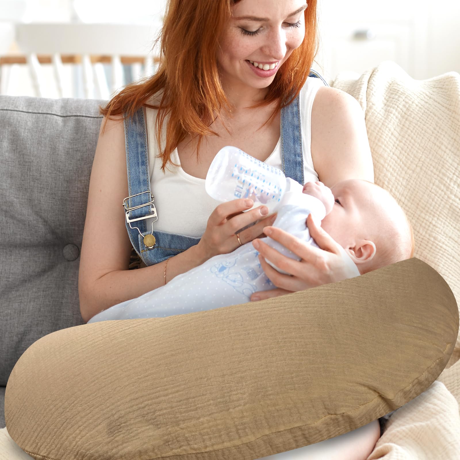 Hooyax muslin nursing pillow cover durable quality for long-lasting use.