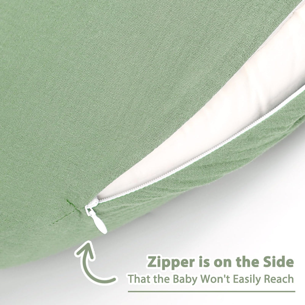 Hooyax Muslin Nursing Pillow Cover easy-clean design simplifies washing after spills.