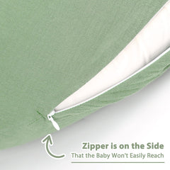 Hooyax Muslin Nursing Pillow Cover easy-clean design simplifies washing after spills.