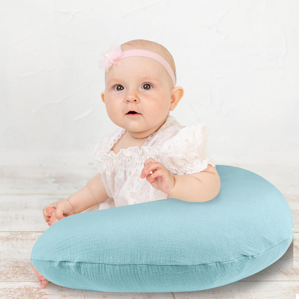 Hooyax muslin nursing pillow cover fits standard pillows for versatile use.
