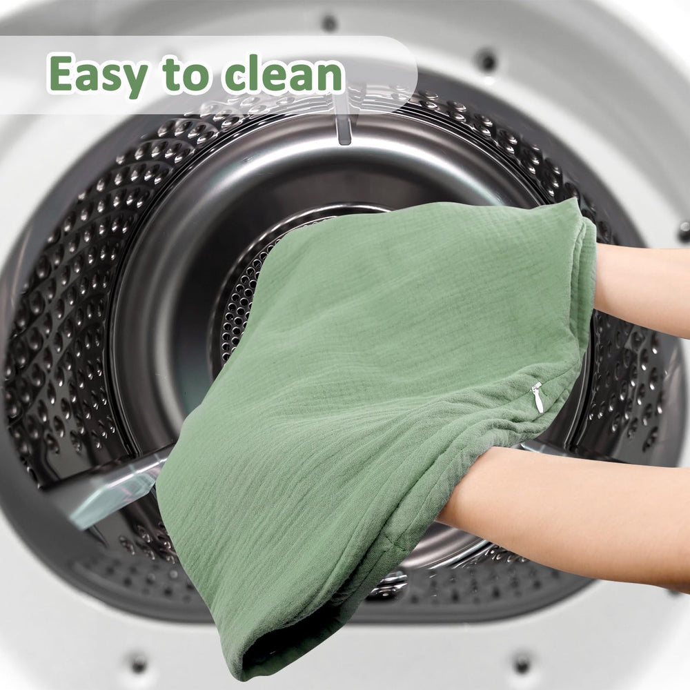 Hooyax Muslin Nursing Pillow Cover stretchy fit adapts to most pillow shapes.