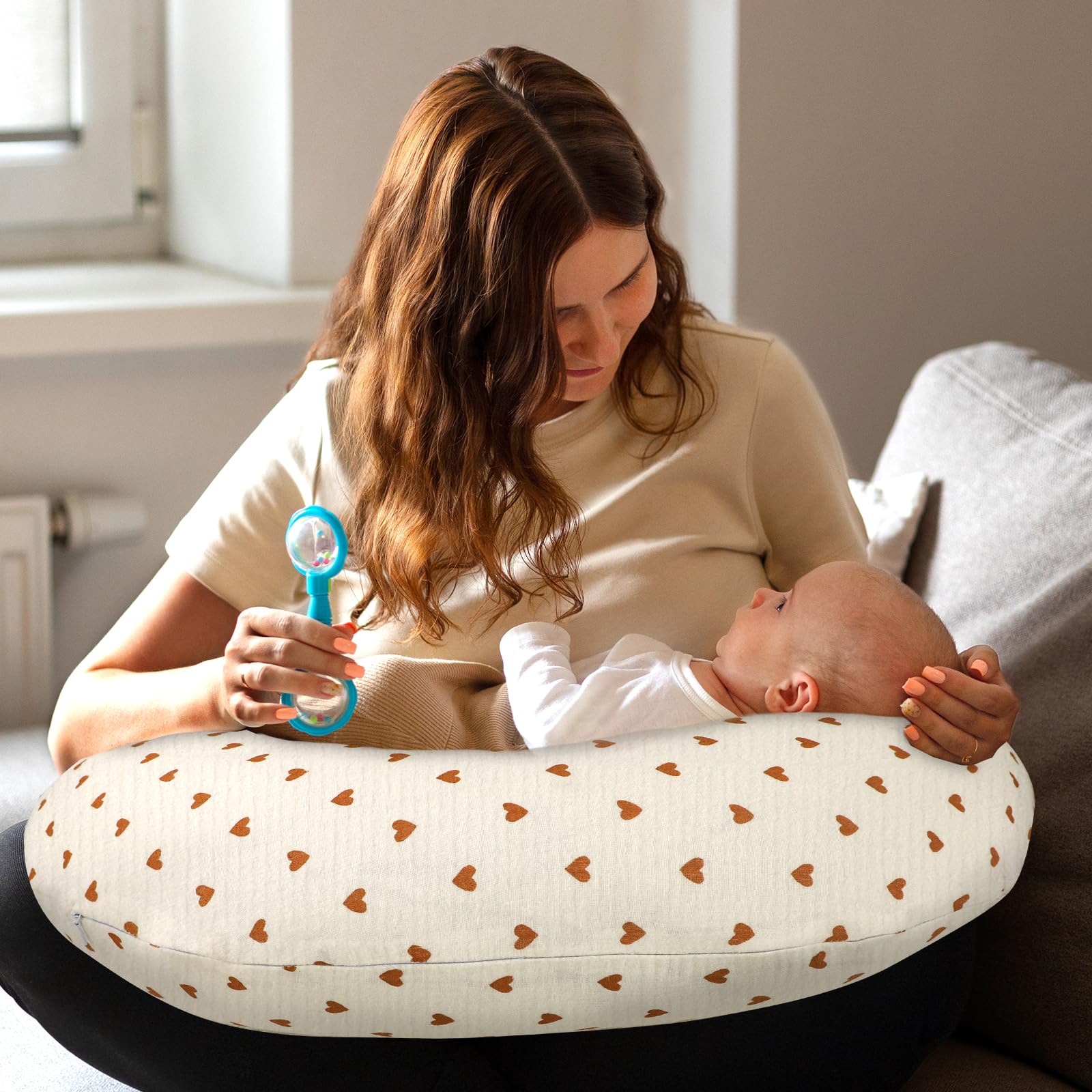 Hooyax nursing pillow cover makes a thoughtful baby-shower gift.