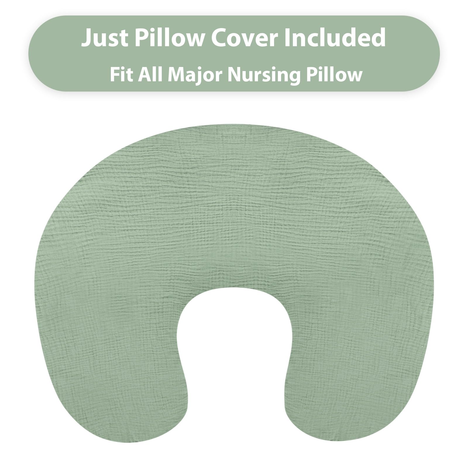 Hooyax Muslin Nursing Pillow Cover invisible zip keeps the cover secure and skin-friendly.