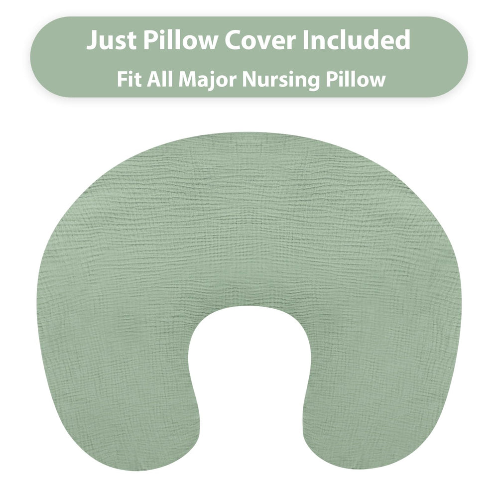 Hooyax Muslin Nursing Pillow Cover invisible zip keeps the cover secure and skin-friendly.