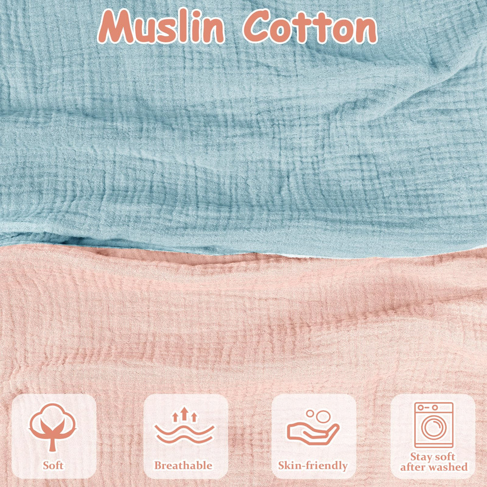 Hooyax muslin nursing pillow cover in pink showcases gentle texture and color.