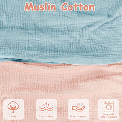 Hooyax muslin nursing pillow cover in pink showcases gentle texture and color.