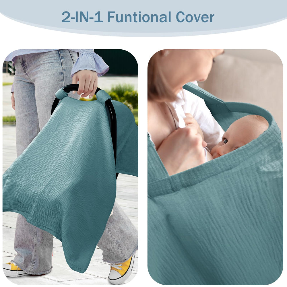 Hooyax nursing cover worn for discreet breastfeeding and on-the-go comfort