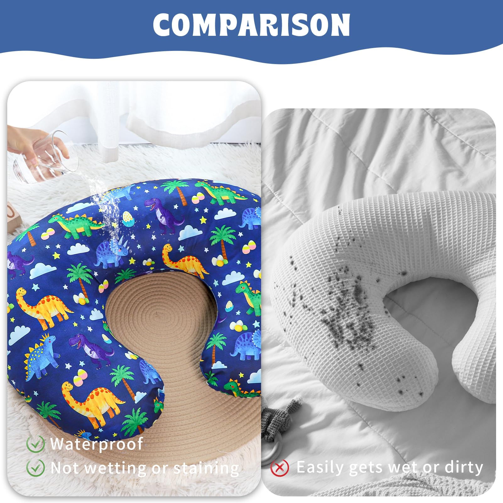 Hooyax perfect-fit nursing pillow cover slips on easily