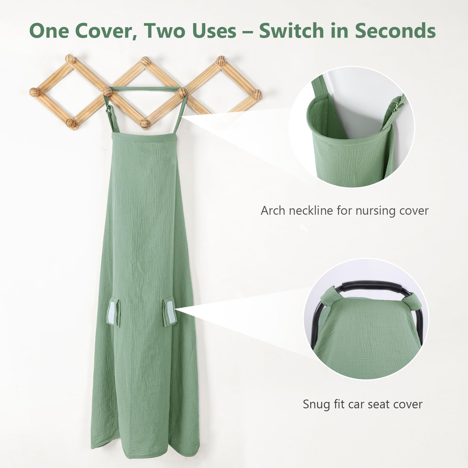 Hooyax 2in1 design with adjustable straps fits various strollers.
