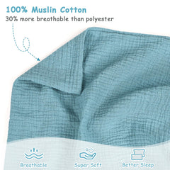 Hooyax toddler pillowcase blue close-up reveals envelope closure design helps prevent slipping.
