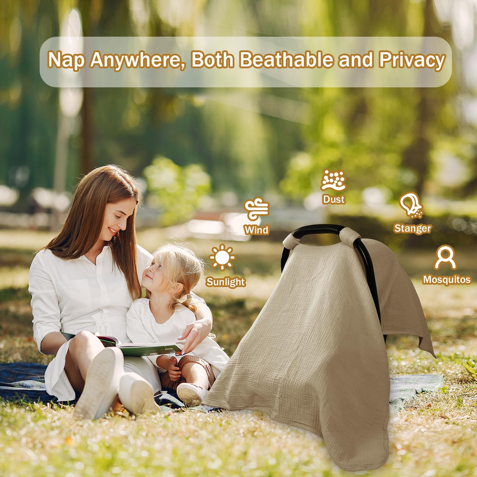 Hooyax universal-fit 36x47 inches fits most infant car seats and strollers