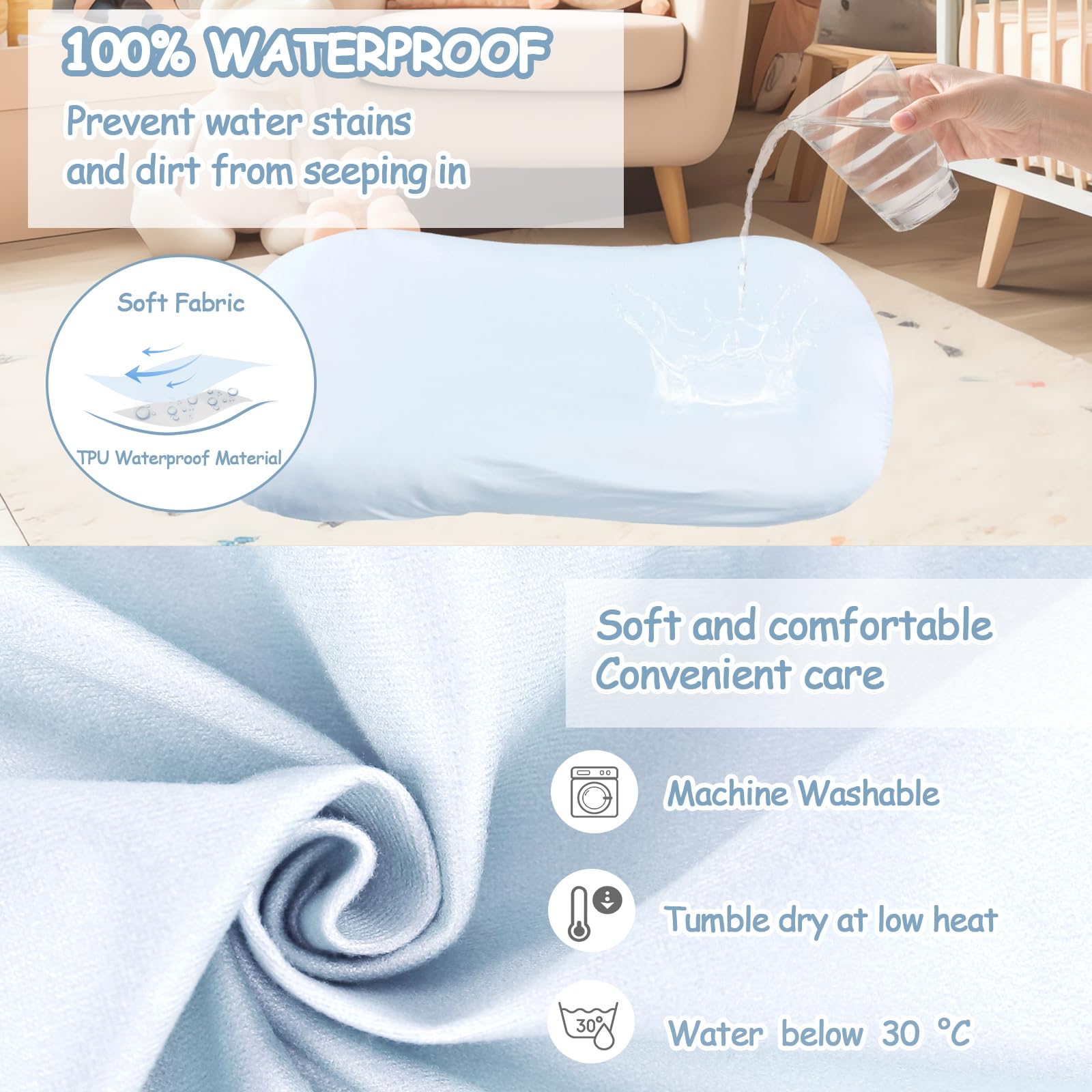 Hooyax lounger cover softly stretches over a pad for a snug, cozy fit.