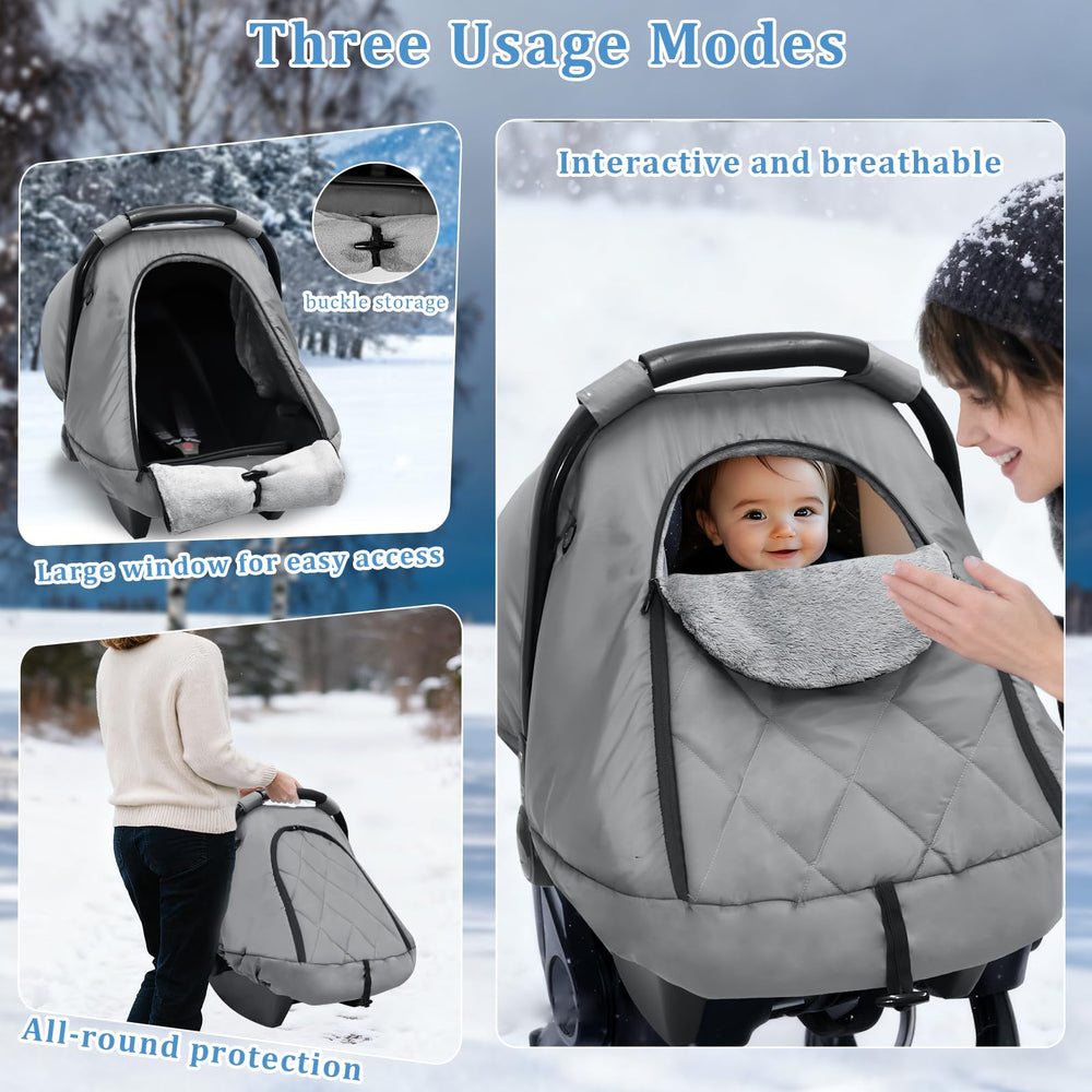 Hooyax car seat cover with vents and window for airflow