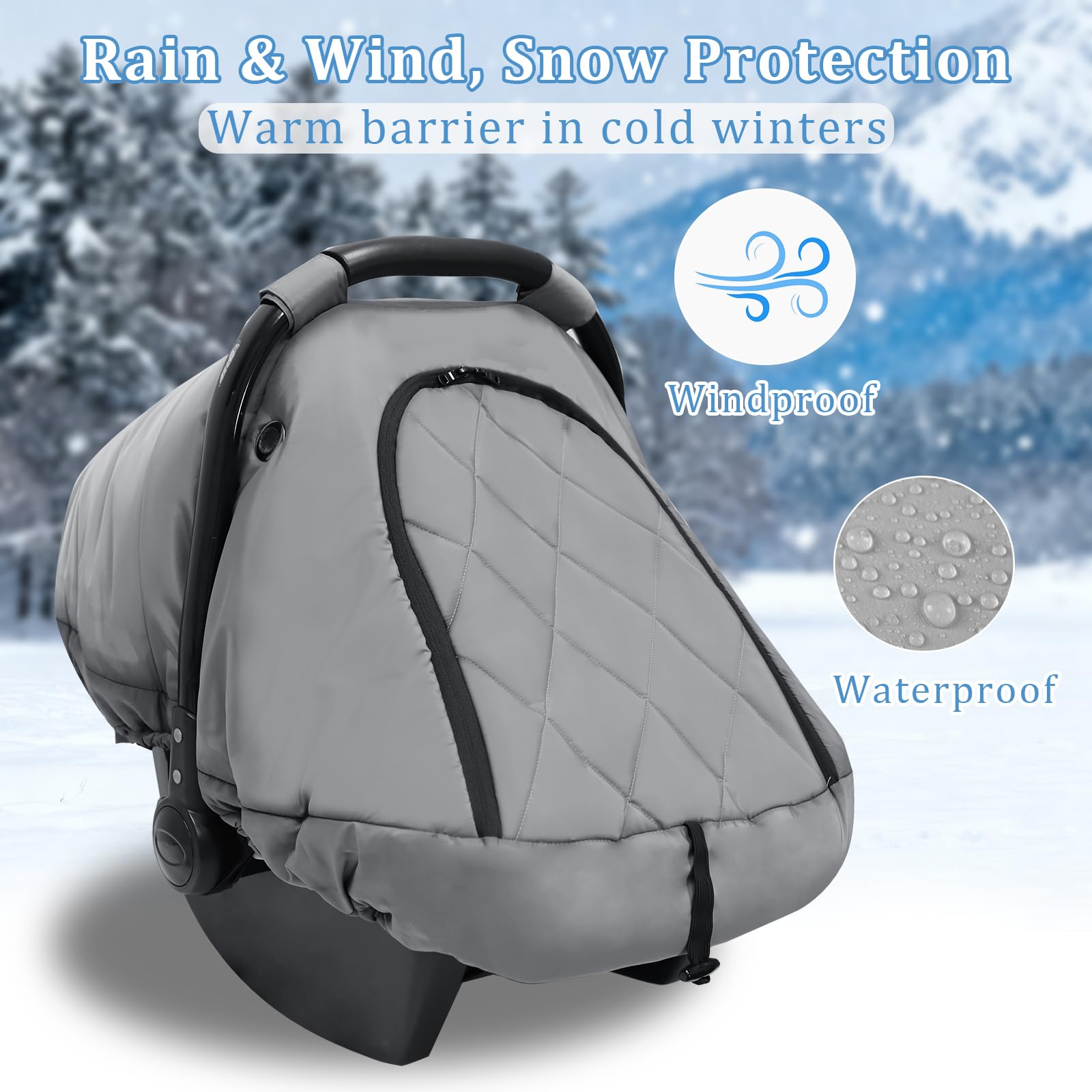 Hooyax windproof car seat cover blocks chilly drafts for infants