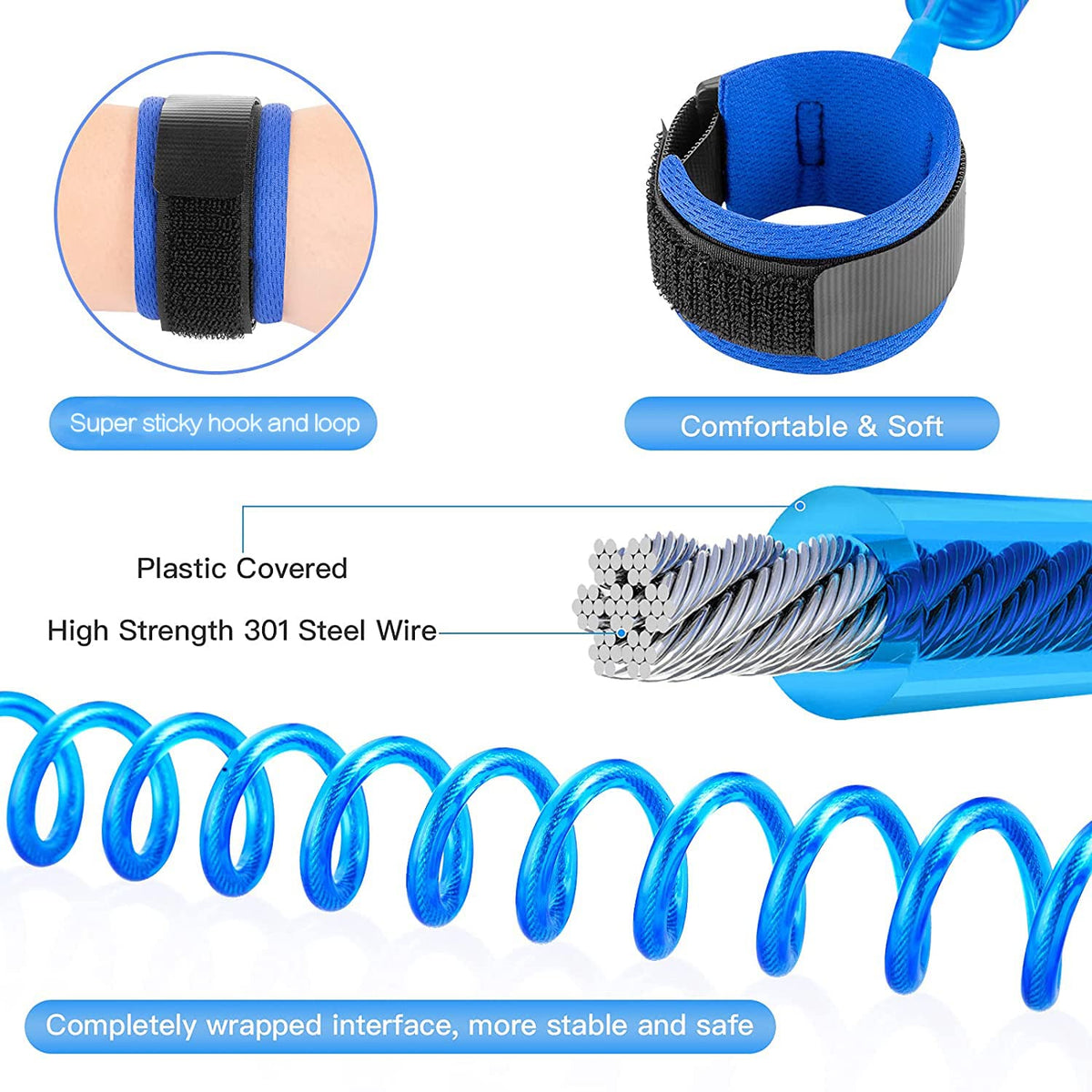 Hooyyene blue adjustable strap for secure, growing-toddler fit.