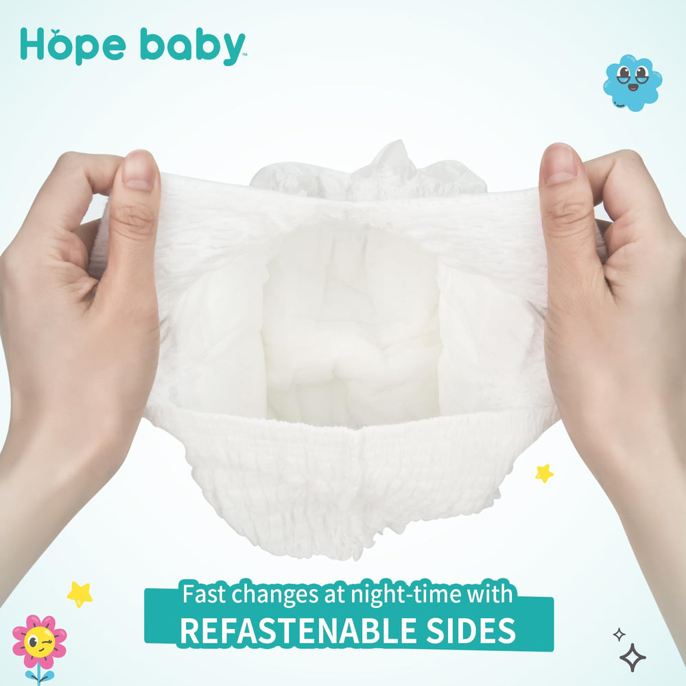 HOPE BABY leak-proof design locks in wetness and reduces odor.