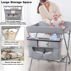 HopeNest portable changing table on wheels for easy room-to-room mobility.