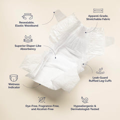 Hoppi Baby Diapers Size 3 with double grip strips stays secure during active play.